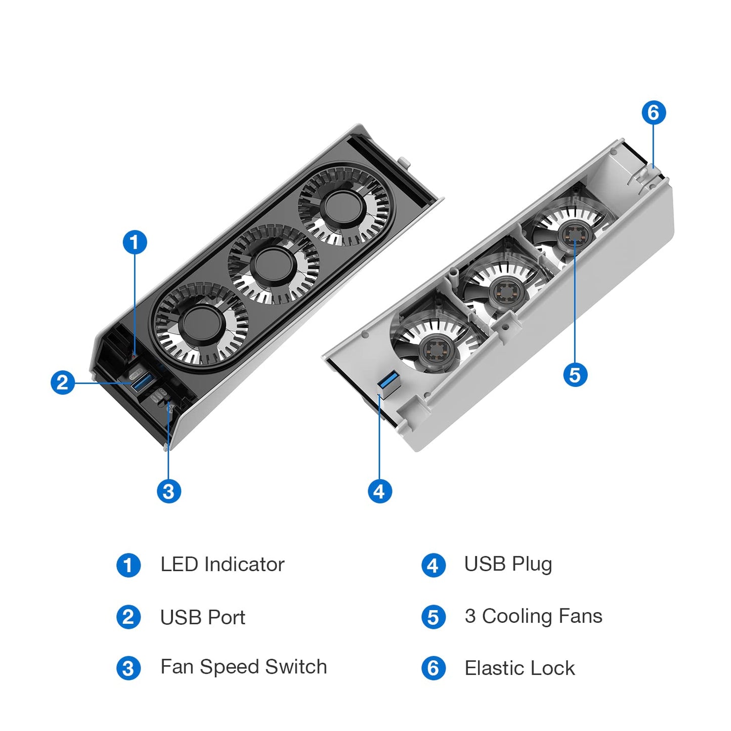 Cooling Fan for PS5 Accessories, Upgraded Quiet Cooler Fan with LED Light for Playstation 5 Console/Playstation 5 Digital Edition & Ultra HD Game Console
