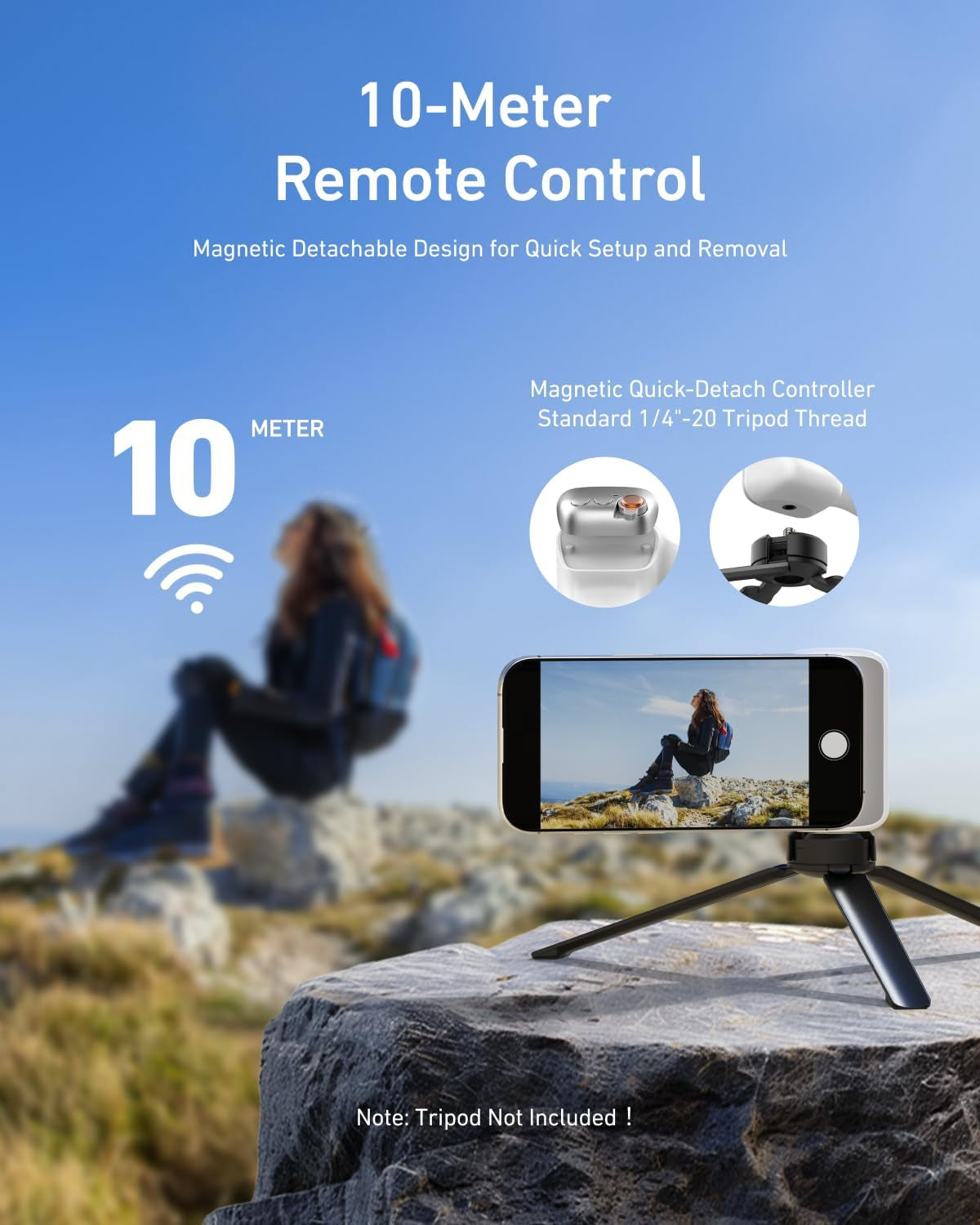 Fun Shot Magnetic Phone Camera Grip + C03 Magnetic Selfie Light (Silver) Bundle Kit Compatible with Iphone Magsafe & Android, Creator Kit for Selfies/Photography/Tiktok/Zoom Calls/Video
